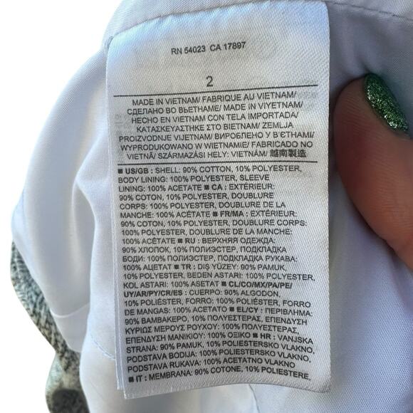 Banana Republic Asymmetric Zip Jacket Blazer Size 2 - Picture 7 of 10